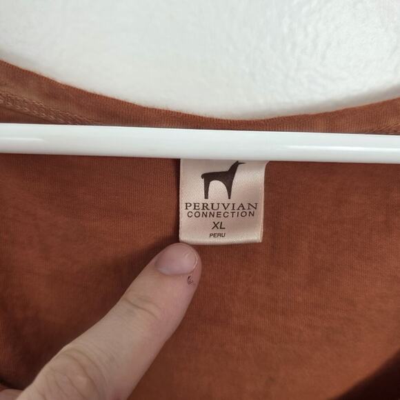 Peruvian Connection Orange 100% Pima Cotton Lightweight Minimalist Tank Top XL - Picture 3 of 5